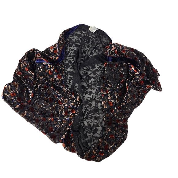 a new day Velvet Burnout Dark Fall Floral One Size Fits All Kimono Boho Romantic - Picture 4 of 5